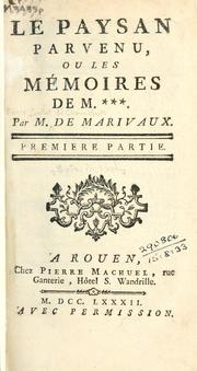 Cover of: paysan parvenu: ou, Les mémoires de M. ***.
