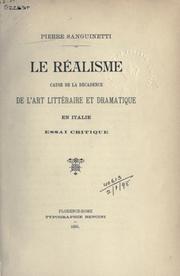 Cover of: Le réalisme: cause de la décadence de l'art litéraire et dramatique en Italia.
