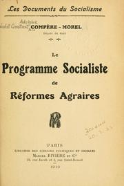 Cover of: programme socialiste de réformes agraires.