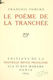 Cover of: poème de la tranchée.