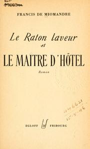 Cover of: raton laveur et le maître d'hotel: roman.