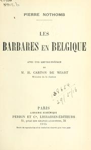 Cover of: barbares en Belgique