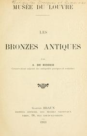 Cover of: Les bronzes antiques