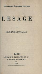 Cover of: Le Sage.