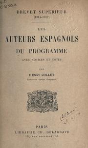 Cover of: Les auteurs espagnols du programme avec notices et  notes.