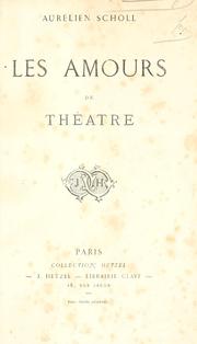 Cover of: amours de théâtre.
