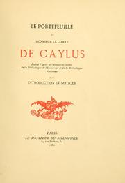 Cover of: portefeuille de monsieur le comte de Caylus