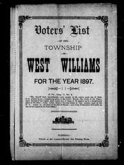 Cover of: Voters' list of the township of West Williams for the year 1897