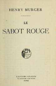 Cover of: Le sabot rouge. by Henri Murger