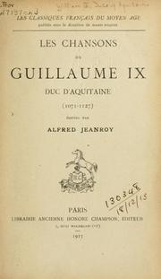 Cover of: chansons de Guillaume IX, duc d'Aquitaine (1071-1127)