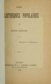 Cover of: Les bibliothèques populaires.