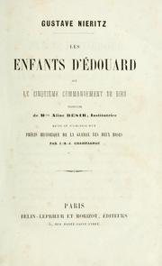 Cover of: Les enfants d'Édouard, ou, Le cinquième commandement de Dieu