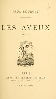 Cover of: aveux: poésies.