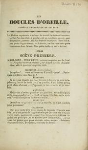 Cover of: Les boucles d'oreille: comédie vaudeville en un acte