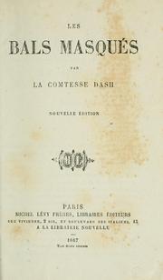 Cover of: Les bals masqués