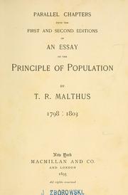 Cover of: Parallel chapters from the first and second editions of An essay on the principle of population