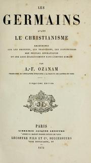 Cover of: Les Germains avant le christianisme by Frédéric Ozanam