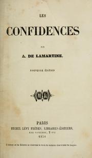 Cover of: Les confidences by Alphonse de Lamartine