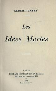 Cover of: Les idées mortes.