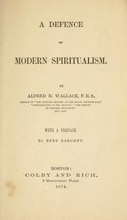 Cover of: A defence of modern spiritualism. by Alfred Russel Wallace