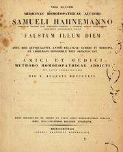 Viro illustri medicinae homoeopathicae auctori Samueli Hahnemanno