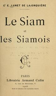 Cover of: Le Siam et les Siamois.