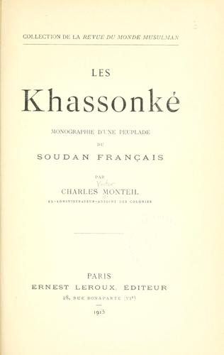 Les Khassonké by Charles Monteil