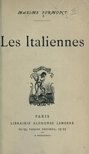 Cover of: Les Italiennes.