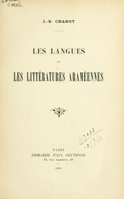 Cover of: langues et les littératures araméennes.