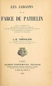 Cover of: jargons de la farce le Pathelin.