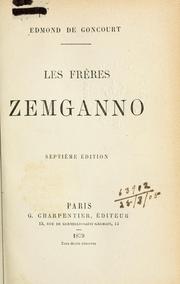 Cover of: Les frères Zemganno.
