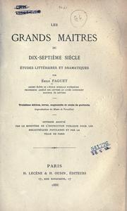 Cover of: Les grands maîtres du dix-septìeme sìecle: études littéraires et dramatiques.