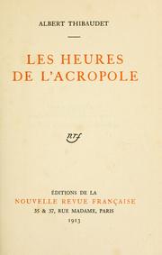 Cover of: Les heures de l'Acropole.