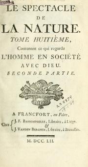 Cover of: spectacle de la nature.