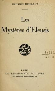 Cover of: Les Mystères d'Eleusis. by Maurice Brillant