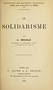 Cover of: Le solidarisme.
