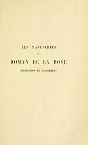 Cover of: Les manuscrits du Roman de la Rose by Langlois, Ernest