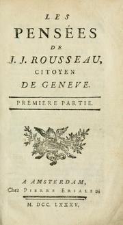 Cover of: Les pensées de J.J. Rousseau by Jean-Jacques Rousseau