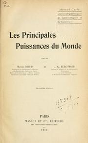 Cover of: Les principales puissances du monde. by Marcel Dubois