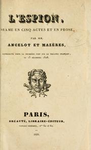 Cover of: espion, drame en cinq actes et en prose