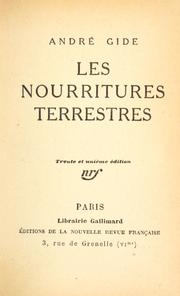 Cover of: Les nourritures terrestres by André Gide