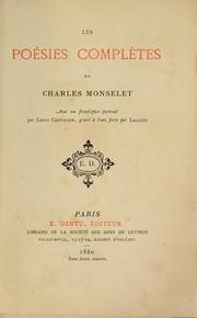 Cover of: Les poésies complètes de Charles Monselet