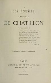 Cover of: Les poésies d'Auguste de Châtillon by Auguste de Chatillon