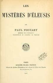 Cover of: Les mystères d'Éleusis. by Paul François Foucart