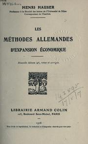 Cover of: Les méthodes allemandes d'expansion économique.
