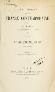 Cover of: Les origines de la France contemporaine: Le Régime moderne. by Hippolyte Taine