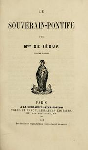 Cover of: Le souverain-pontife