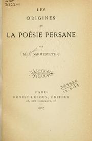Cover of: origines de la poésie persane.