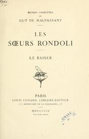 Cover of: Les soeurs Rondoli.: Le baiser.