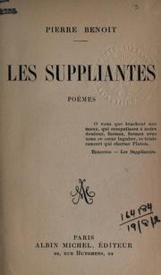 Cover of: Les suppliantes: poèmes.